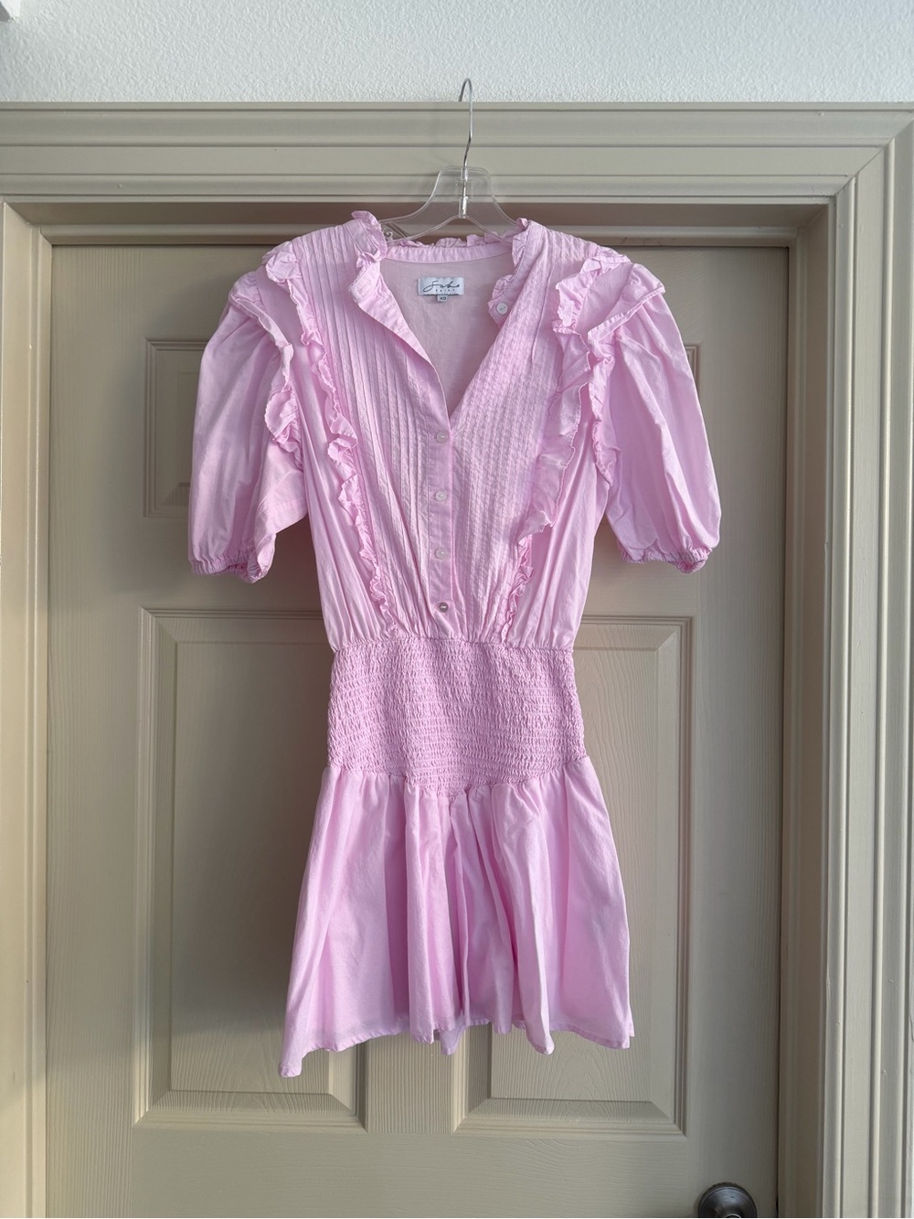 Sabo Skirt Pink Puff Sleeve Mini Dress